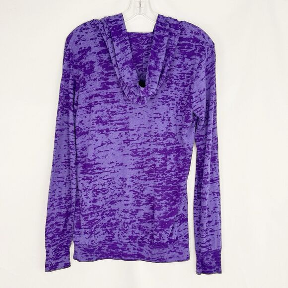 Women's Lightweight Burnout Hoodie Next Level Chic Soft Fabric Purple Size M - Picture 5 of 16